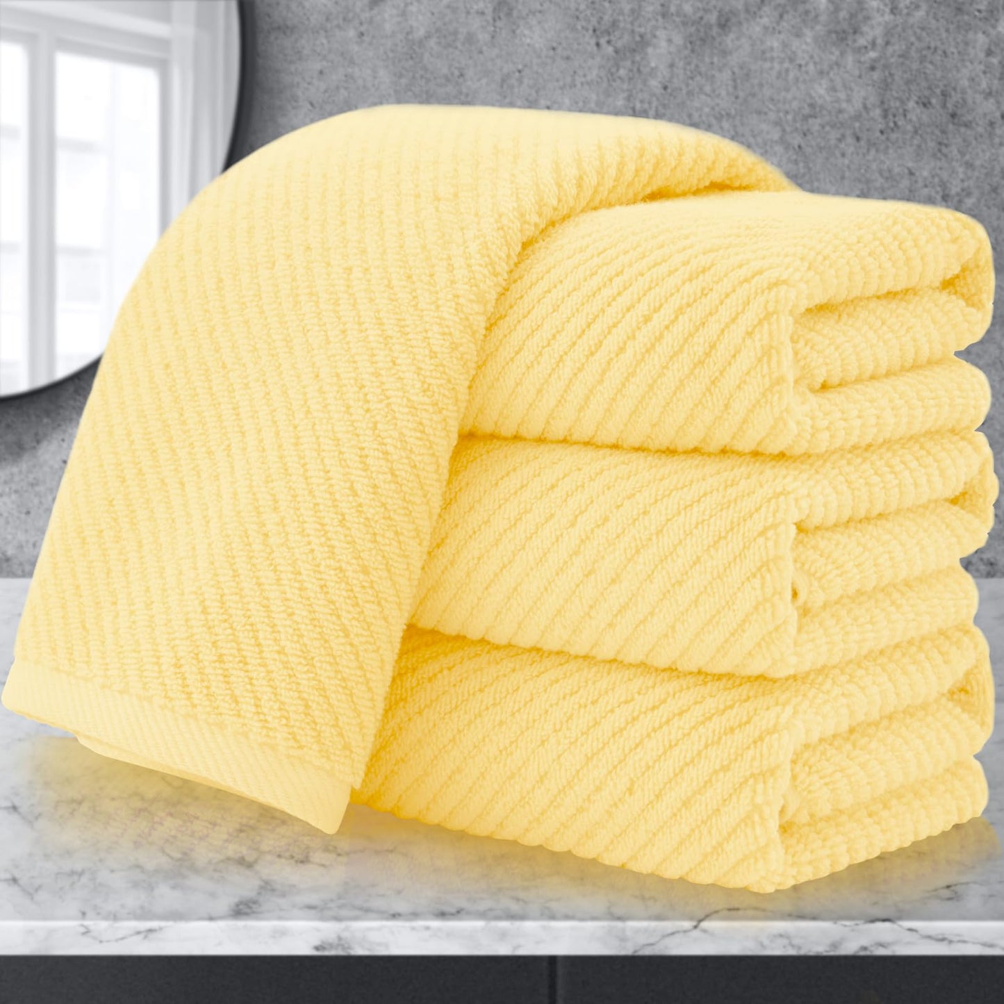 VOOVA & MOVAS Bathroom Hand Towels Set of 4, Large 18"x28" - 100% Cotton | Quick Dry | Light Weight | Thick | Soft | Absorption, Luxury Hand Towels for Showering, Hot Pink Bathroom Decor