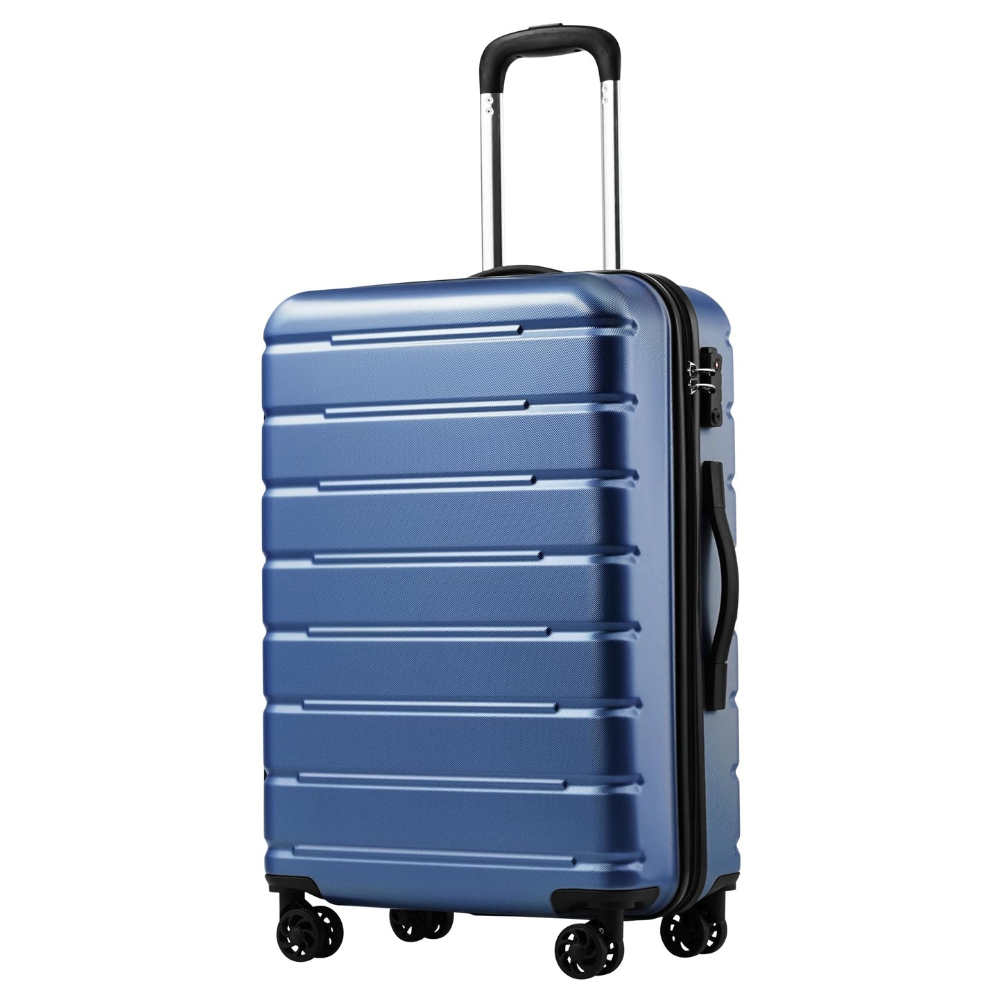 Coolife Luggage Suitcase Carry-on Spinner TSA Lock USB Port Expandable (only 28’’) Lightweight Hardside Luggage (Ice Blue, 3 piece set)