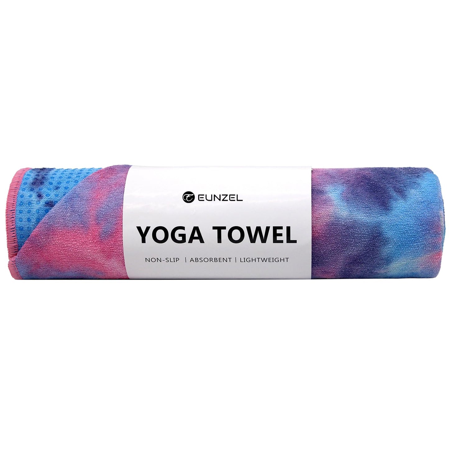 Eunzel Hot Yoga Towel - Microfiber Non Slip Yoga Mat Towel with Grip Dot Sweat Absorbent Towel for Hot Yoga, Pilates and Fitness 72" x 24", Dark Cyan/Orange