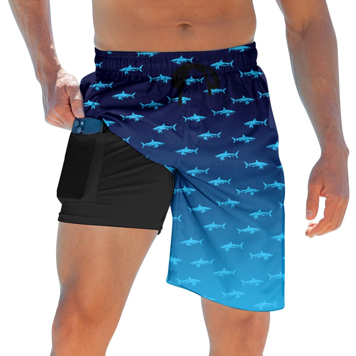 ALISISTER Mens Swim Trunks with Compression Liner Bathing Suit Summer Swimming Shorts