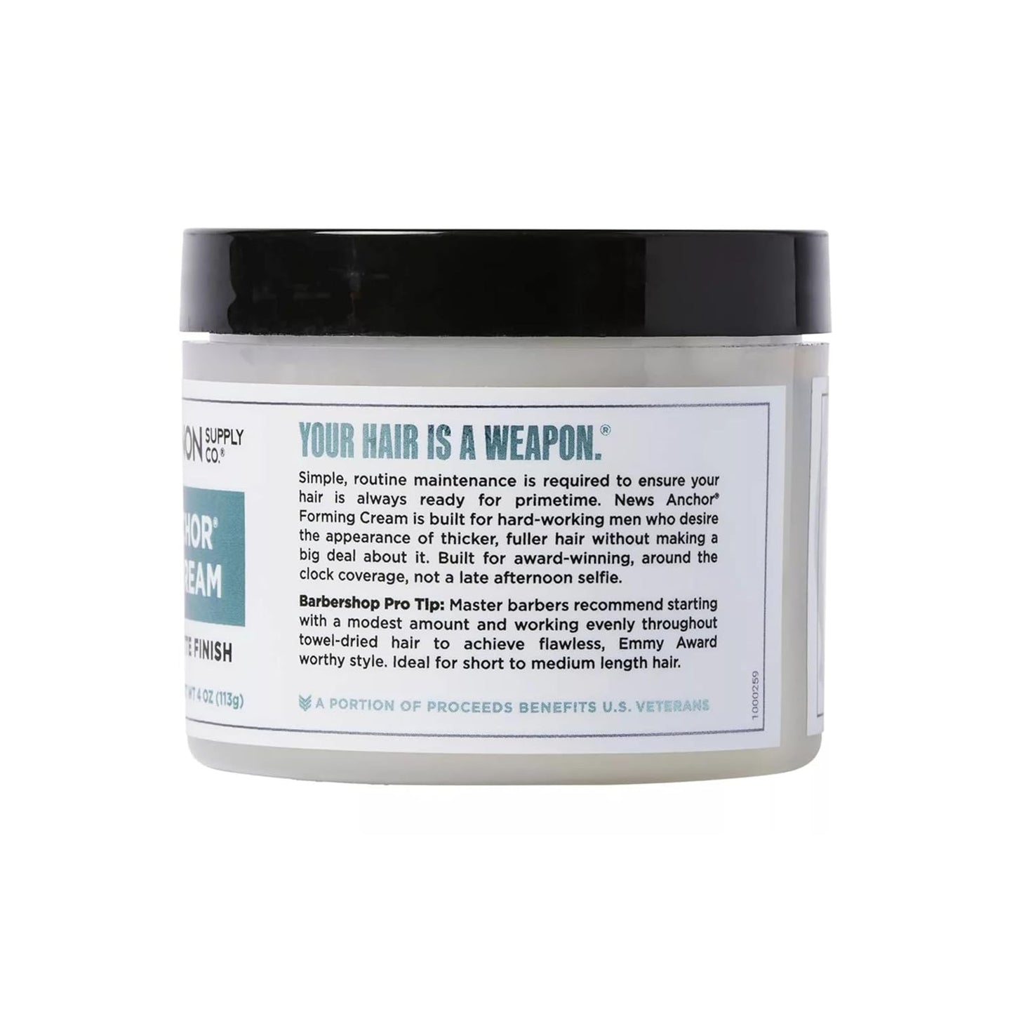 Duke Cannon Supply Co. News Anchor® Forming Cream - Medium to Strong Hold, Matte Finish, 4 oz. (Pack of 2)