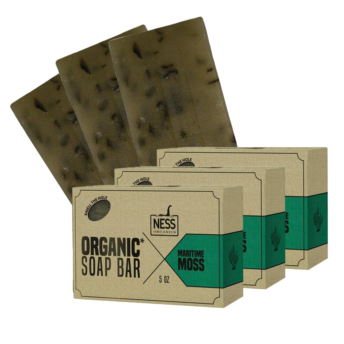 Ness Mens Soap Bar - Smoked OUD Scent - Natural Soap For Men - Mens Bar Soap With Organic Ingredients & Essential Oils - Moisturizing Bar Soap - Handmade In The USA, Cruelty Free, Vegan - 3 Pack