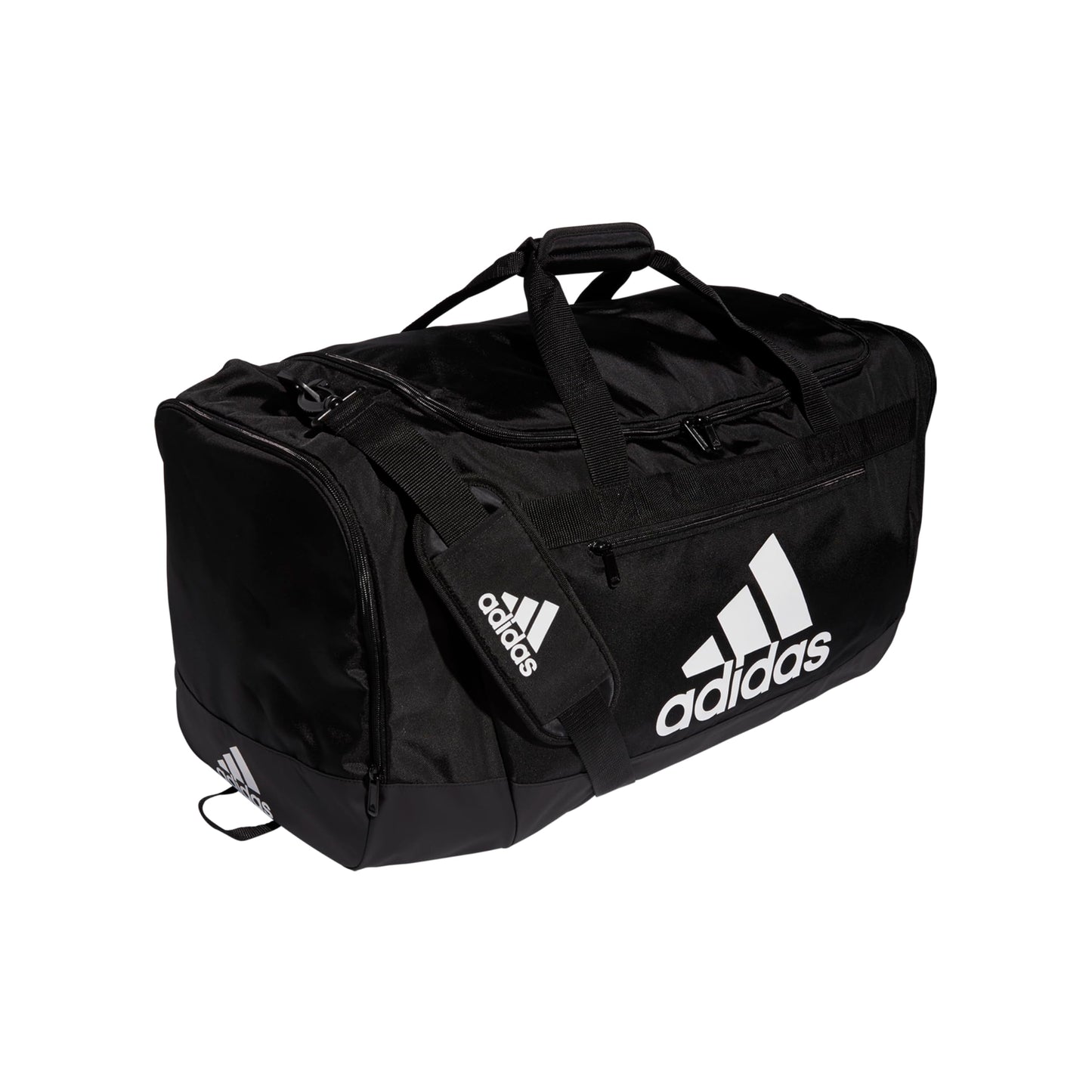 adidas Unisex Defender 4.0 Gym Duffel Bag for Men and Women, Black/White, Small (38L)