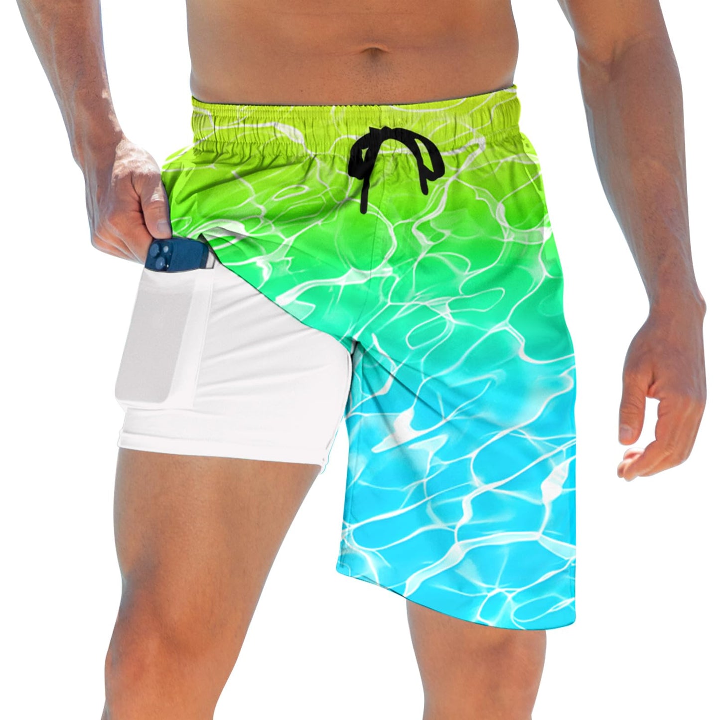 ALISISTER Mens Swim Trunks with Compression Liner Bathing Suit Summer Swimming Shorts