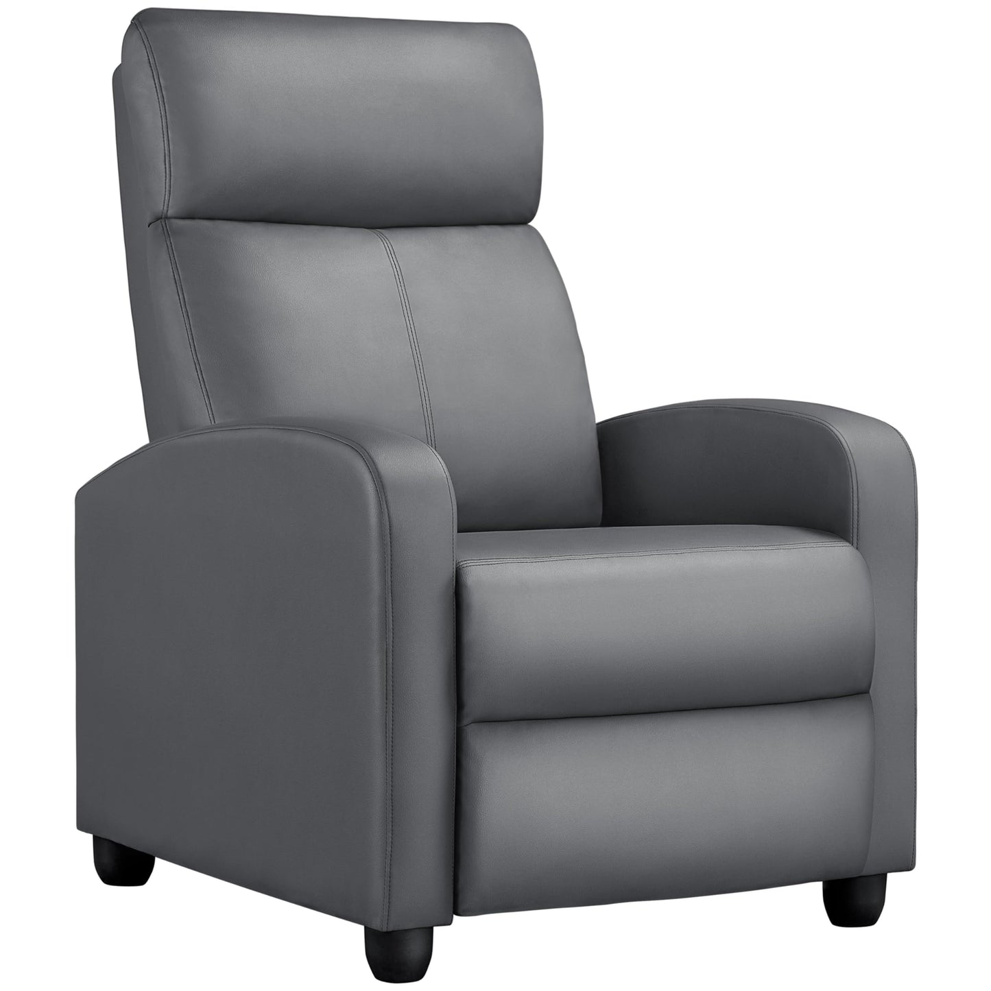 Yaheetech Recliner Chair PU Leather Recliner Sofa Home Theater Seating with Lumbar Support Overstuffed High-Density Sponge Push Back Recliners Armchair for Living Room