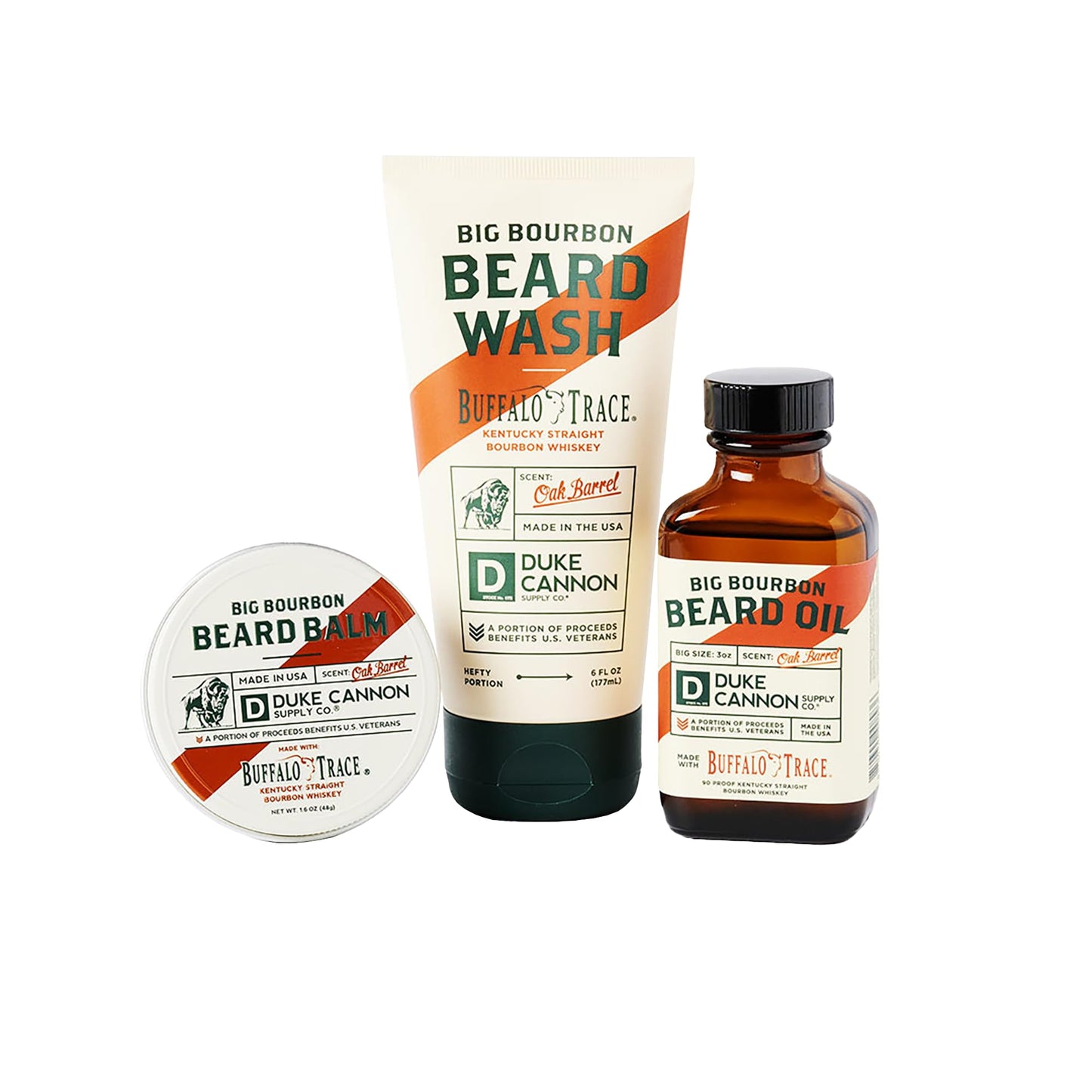 Duke Cannon Supply Co. Best Beard Bundle - 3 oz. Oil & 1.6 oz. Balm, Redwood Scent, Travel Size, 2-Piece Set
