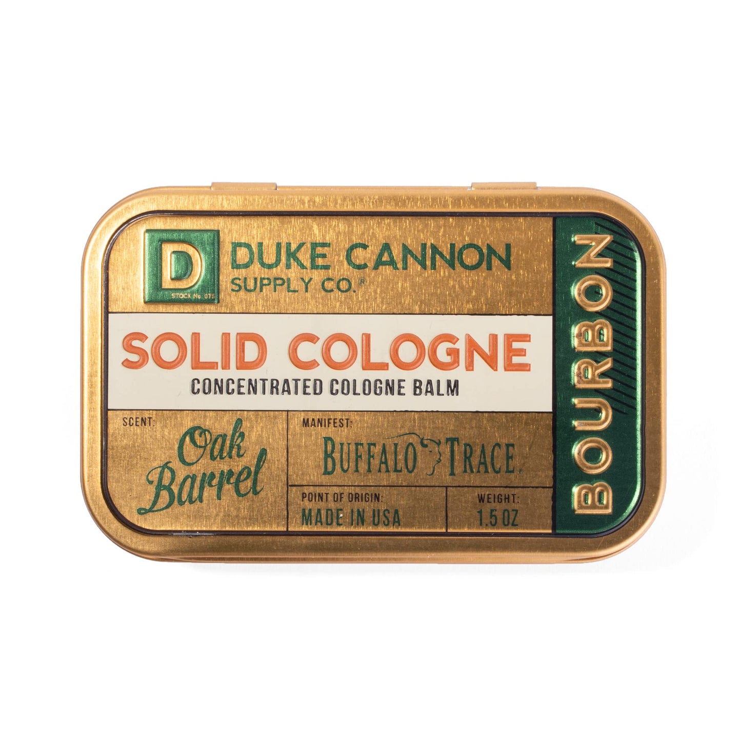 Duke Cannon Solid Cologne - Old Glory Premium Concentrated Cologne Balm, Fresh Tobacco, Amber, and Leather Scent, 1.5 oz. Travel Tin