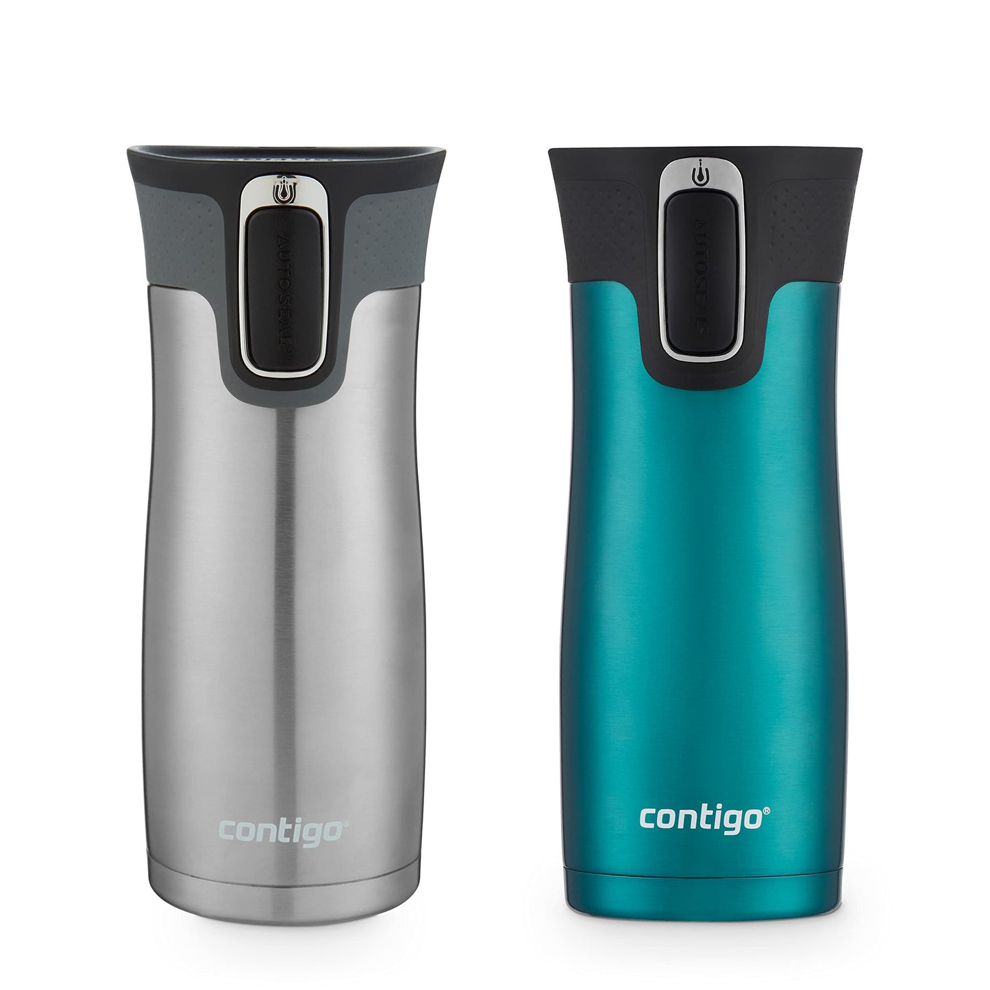 Contigo West Loop Stainless Steel Travel Mug with AUTOSEAL Lid, 16oz., Stainless Steel/Black