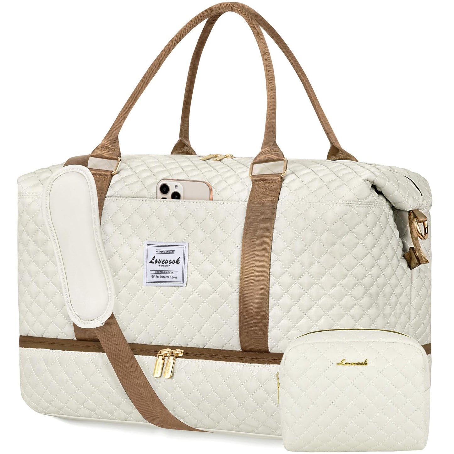 LOVEVOOK Travel Duffle Bag,Weekender Bags for Women with Shoe Compartment,Carry on Overnight Bag with Toiletry Bag,Gym Duffel Bag with Wet Pocket, Hospital Bags for Labor and Delivery
