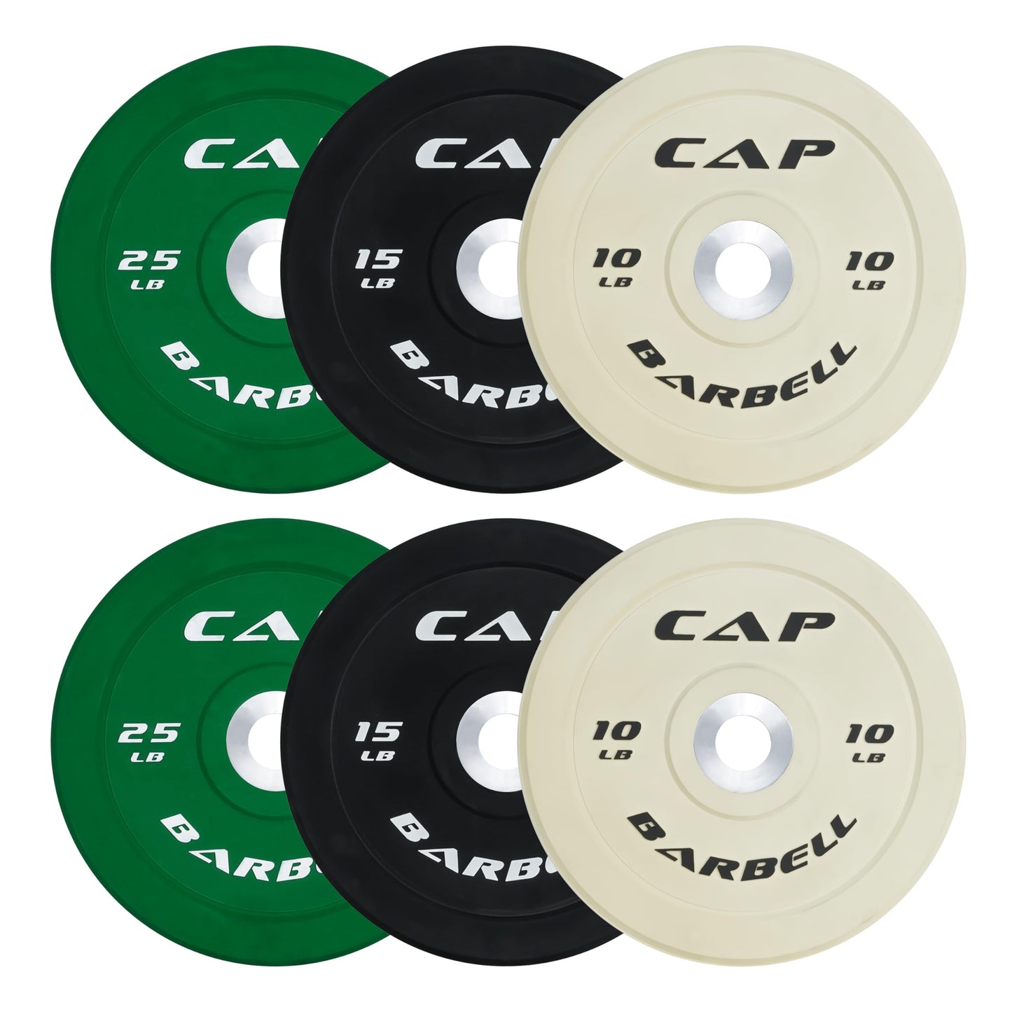 CAP Barbell 2-Inch Olympic Bumper Plate Weight Set | 100-370 lbs | Multiple Options