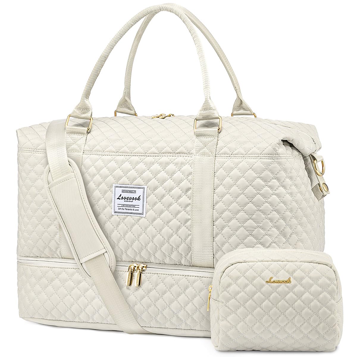 LOVEVOOK Travel Duffle Bag,Weekender Bags for Women with Shoe Compartment,Carry on Overnight Bag with Toiletry Bag,Gym Duffel Bag with Wet Pocket, Hospital Bags for Labor and Delivery