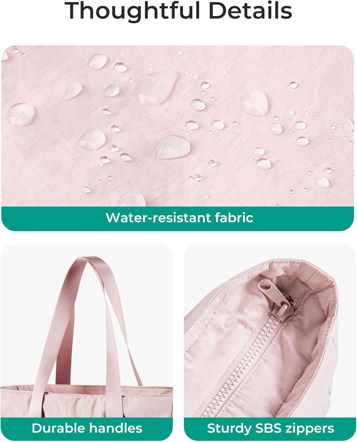BAGSMART Tote Bag for Women with Zipper, Gym tote with Compartments, Work Tote Nurse Dance Yoga Bag for Travel