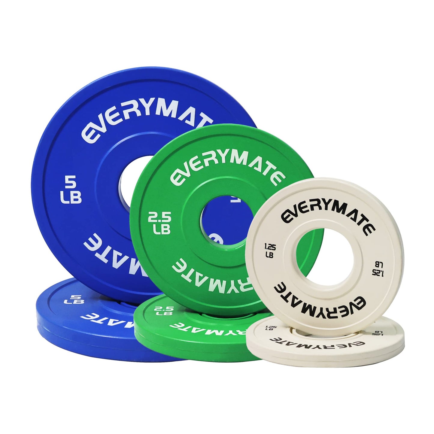 Change Weight Plates 1.25LB 2.5LB 5LB Set Fractional Plate Olympic Bumper Plates for Cross Training Bumper Weight Plates Steel Insert Strength Training Weight Plates