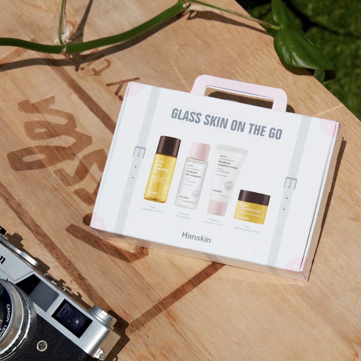 Hanskin Glass Skin On The Go Kit, Set of 4, Moisturizing Travel-Friendly Hydrating Skincare Set for Glowing Skin, Cleansers, Essence Toner and Moisturizer, Korean Skincare