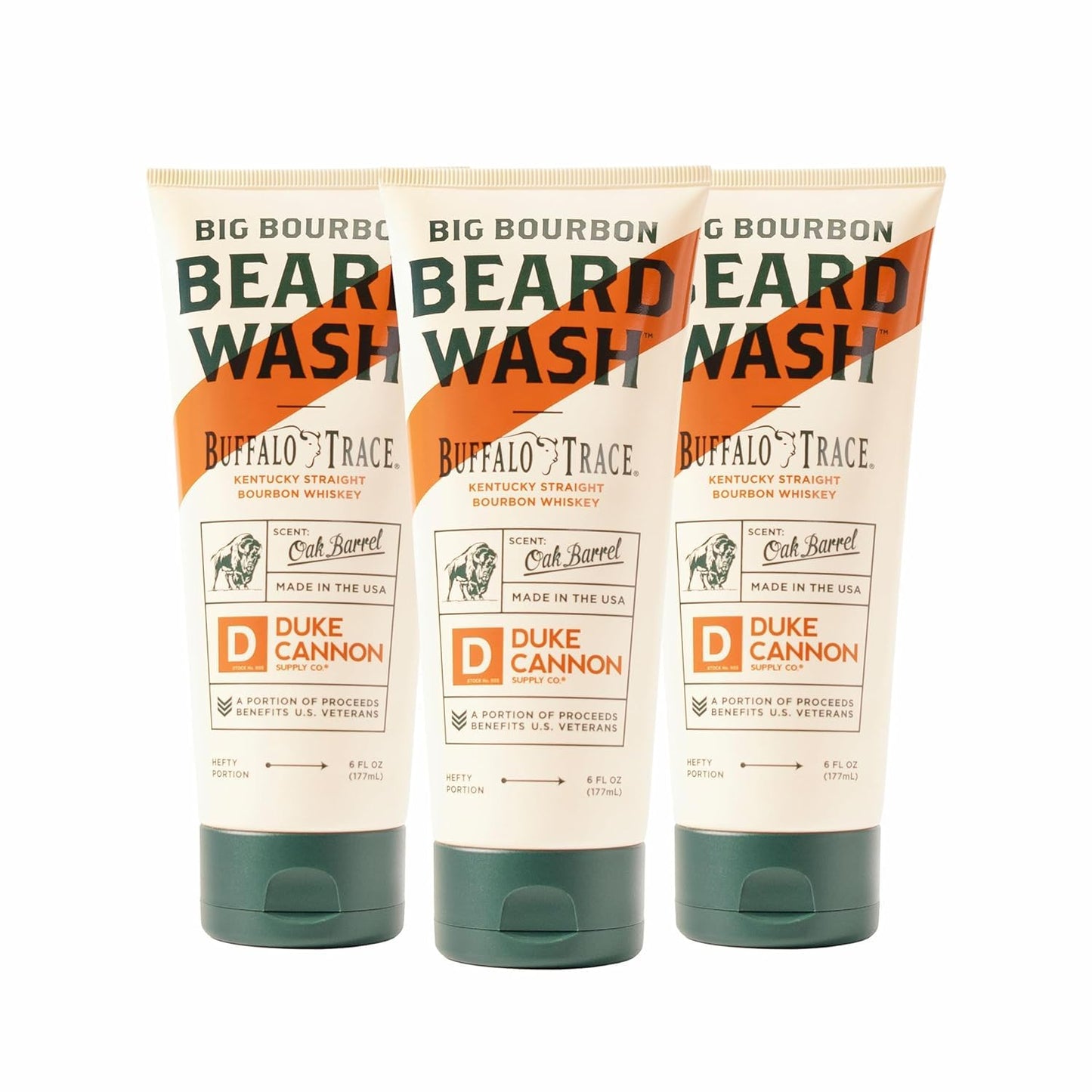 Duke Cannon Supply Co. Big Bourbon Beard Wash - Oak Barrel Scent, Strengthen, Rejuvenate, Soften and Condition (Pack of 3-6 Fl Oz.)