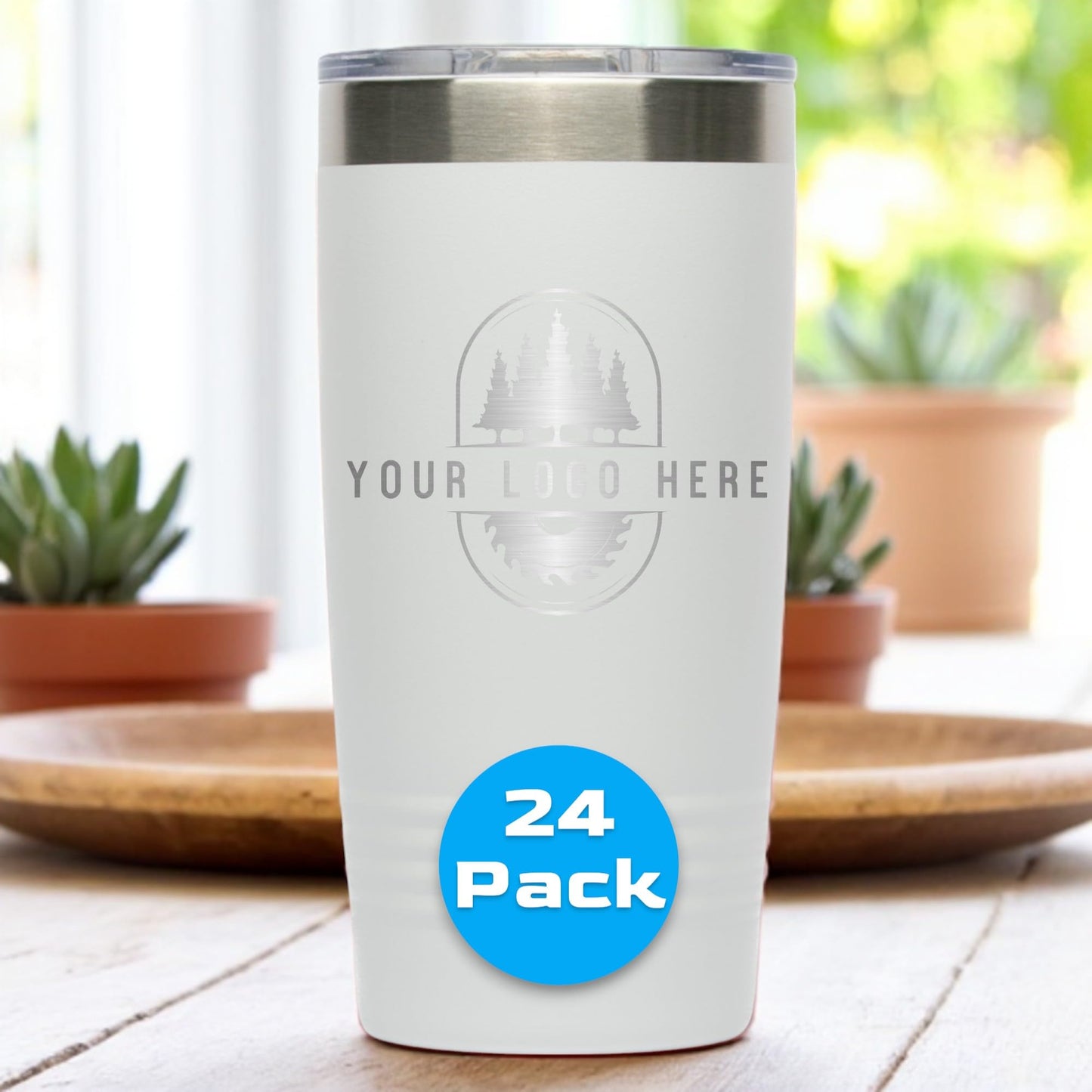 20oz Stainless Steel Tumbler - Upload Your Logo, Custom Engraved, Double Wall Vacuum Insulated Travel Mug, Ideal for Corporate Gifts, Events, and Sports Teams