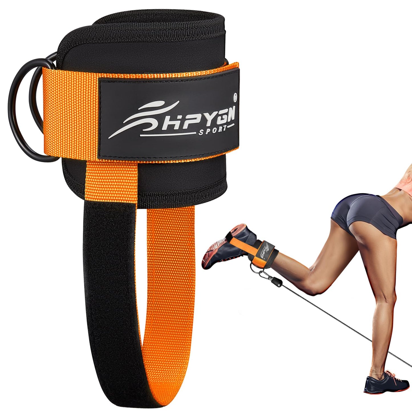 Ankle Strap for Cable Machine, Padded Ankle Straps for Cable Machine Kickbacks, Glute Workouts, Leg Extensions, Curls, Booty Hip Abductors Exercise, Adjustable Comfort Ankle Cuff for Gym