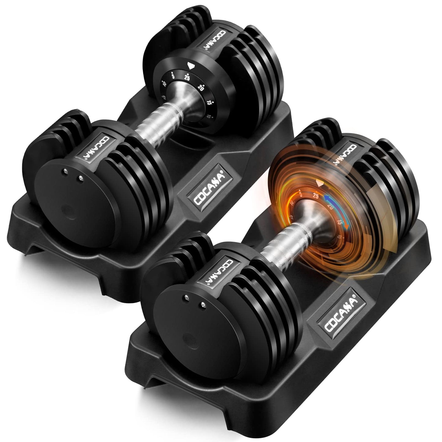 Adjustable Dumbbell Set of 2 Anti-Slip Handle 5 Different Free Weights Per Dumbbell for Men Women Home Workout Gym