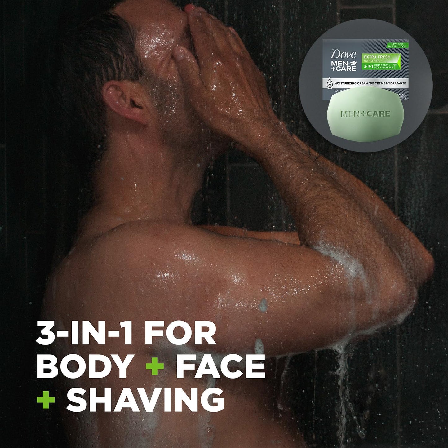 Dove Men+Care Bar Soap and Travel Shampoo Set – Extra Fresh 3-in-1 Cleansing Bar & Fresh + Clean 2-in-1 Shampoo and Conditioner (2 Piece Set)
