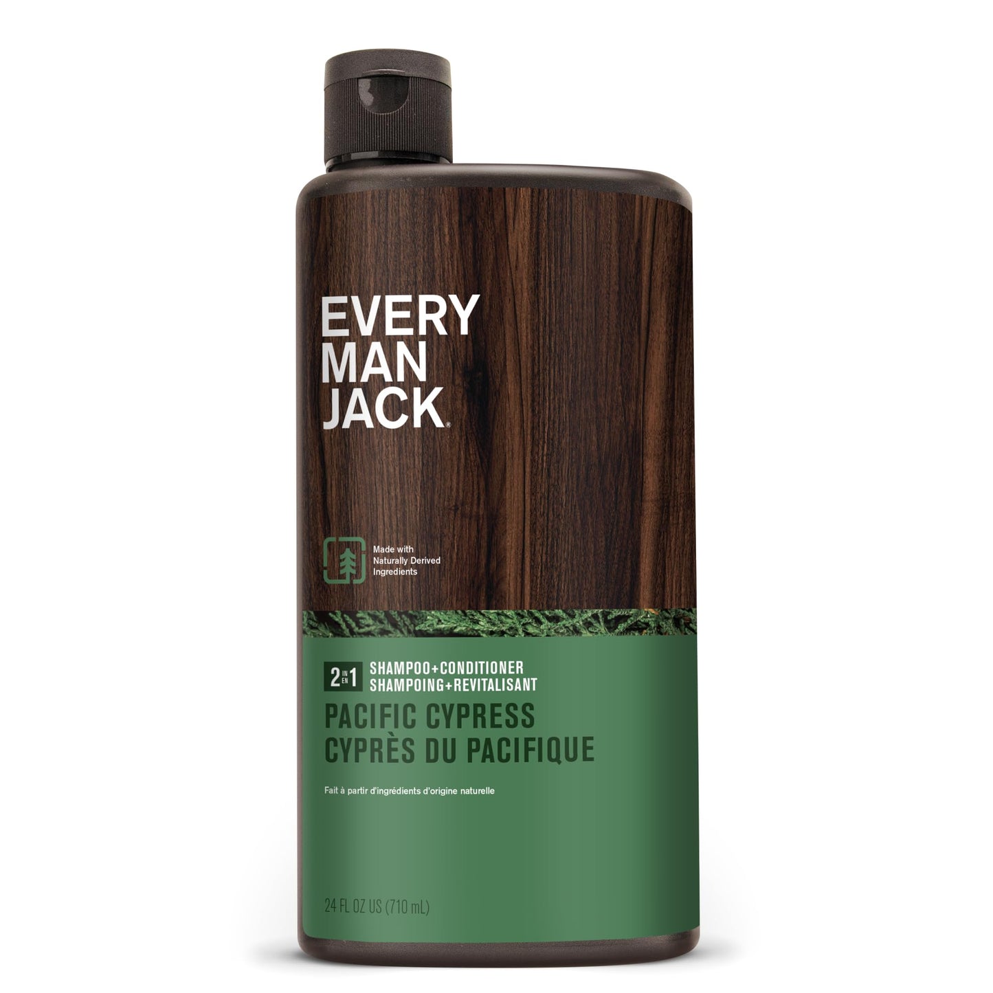Every Man Jack 2-in-1 Tea Tree + Cedar Shampoo + Conditioner - Thicken, Cleanse, and Hydrate Hair with Coconut, Aloe, Tea Tree Oil - Naturally Derived and No Harmful Chemicals - 24oz -1 Bottle