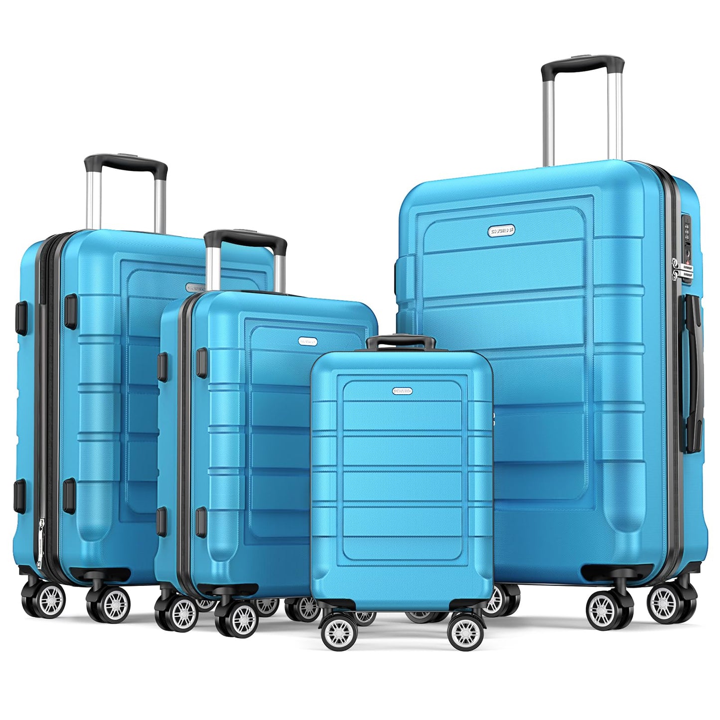 SHOWKOO Luggage Sets Expandable PC+ABS Durable Suitcase Double Wheels TSA Lock Mint Green