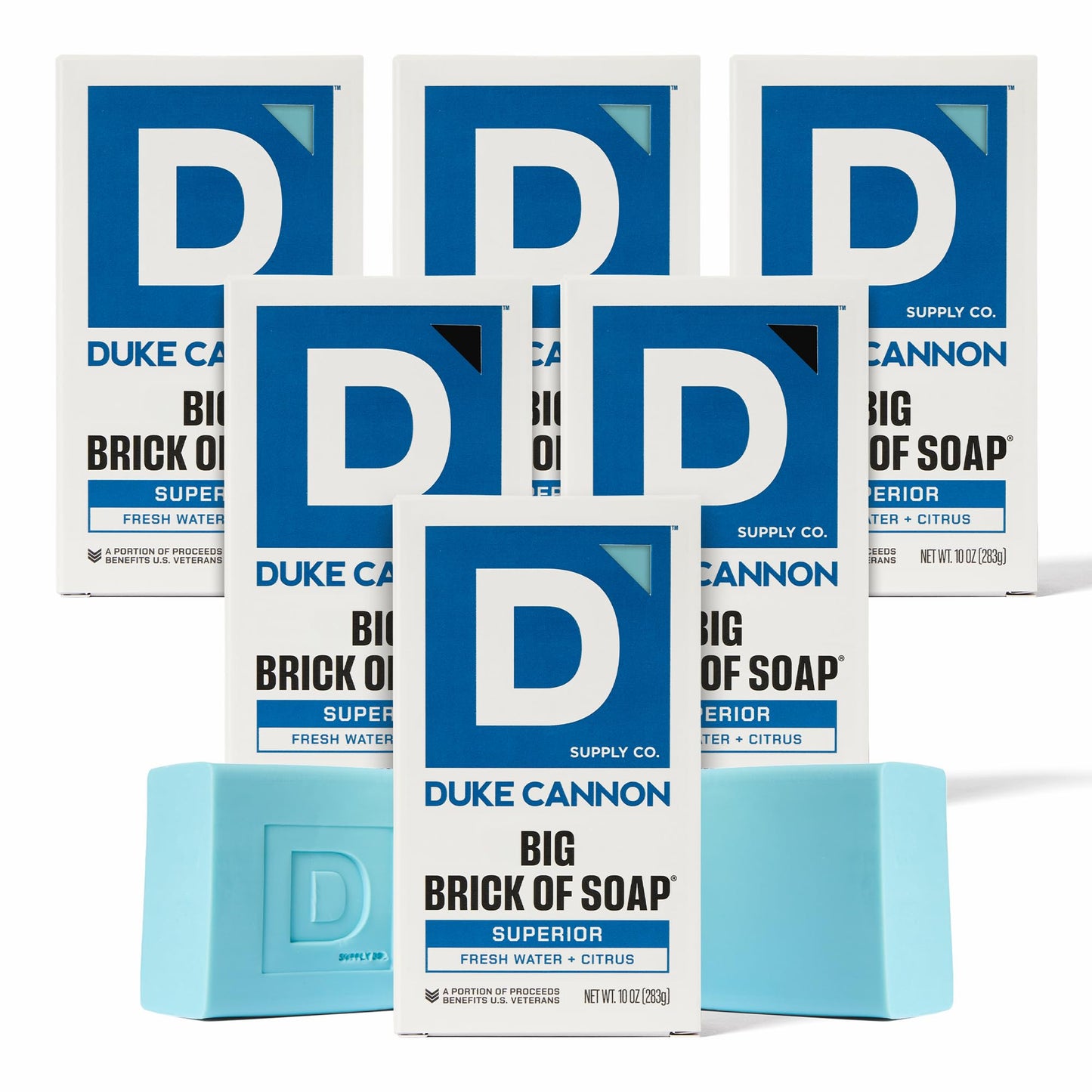 Duke Cannon Supply Co. Big Brick of Soap Bar for Men, LEAF & LEATHER - Extra Large, Masculine Scents, All Skin Types, Paraben-Free, 10 oz (Pack of 6)