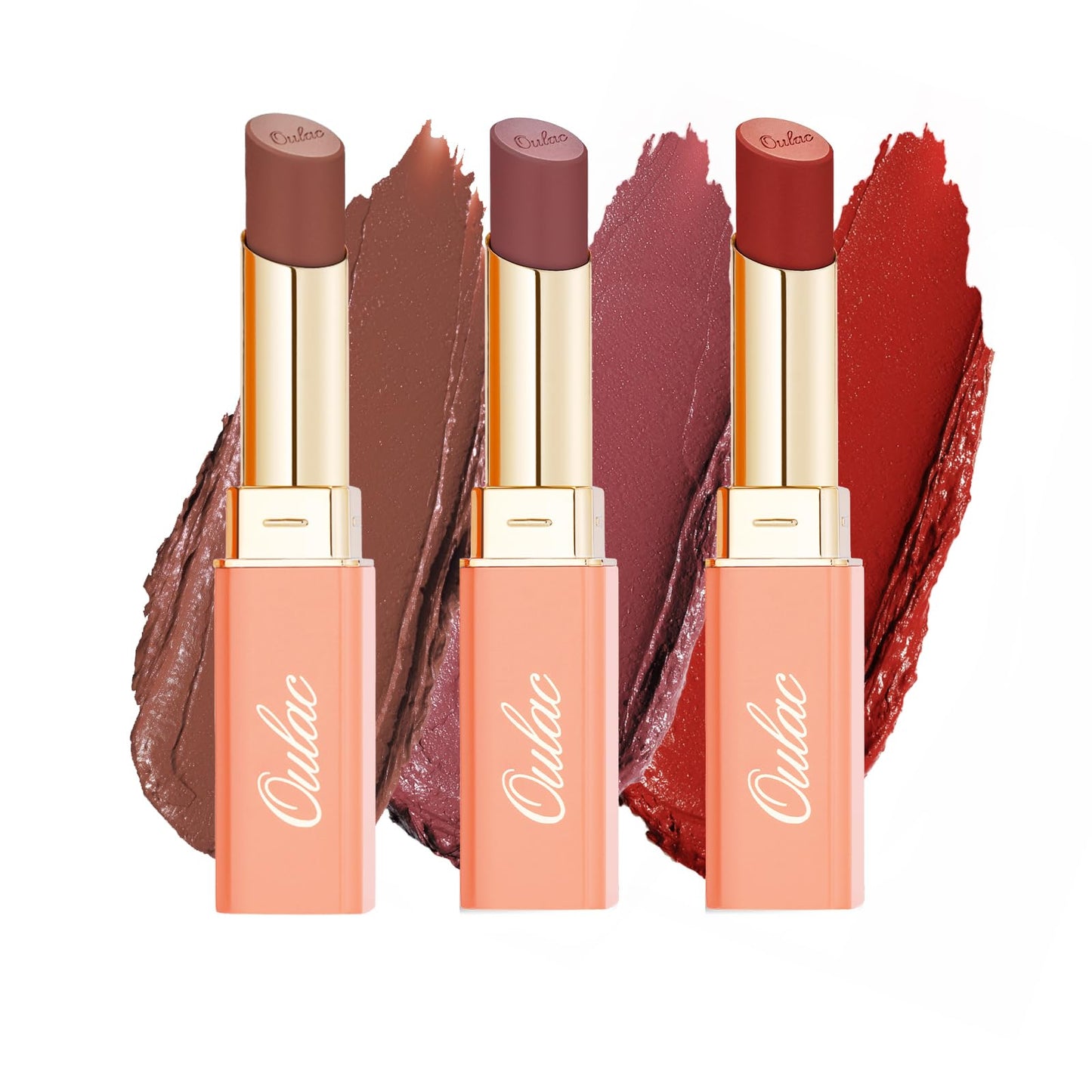 Oulac Beige Lipsticks for Women, Pale Nude Matte Lip Base, Full Coverage Lip Color, Satin Matte Finish, Cream Texture, Hydrating, Infused with Hyaluronic Acid, Vegan & Clean Beauty 4g SG01 Bare