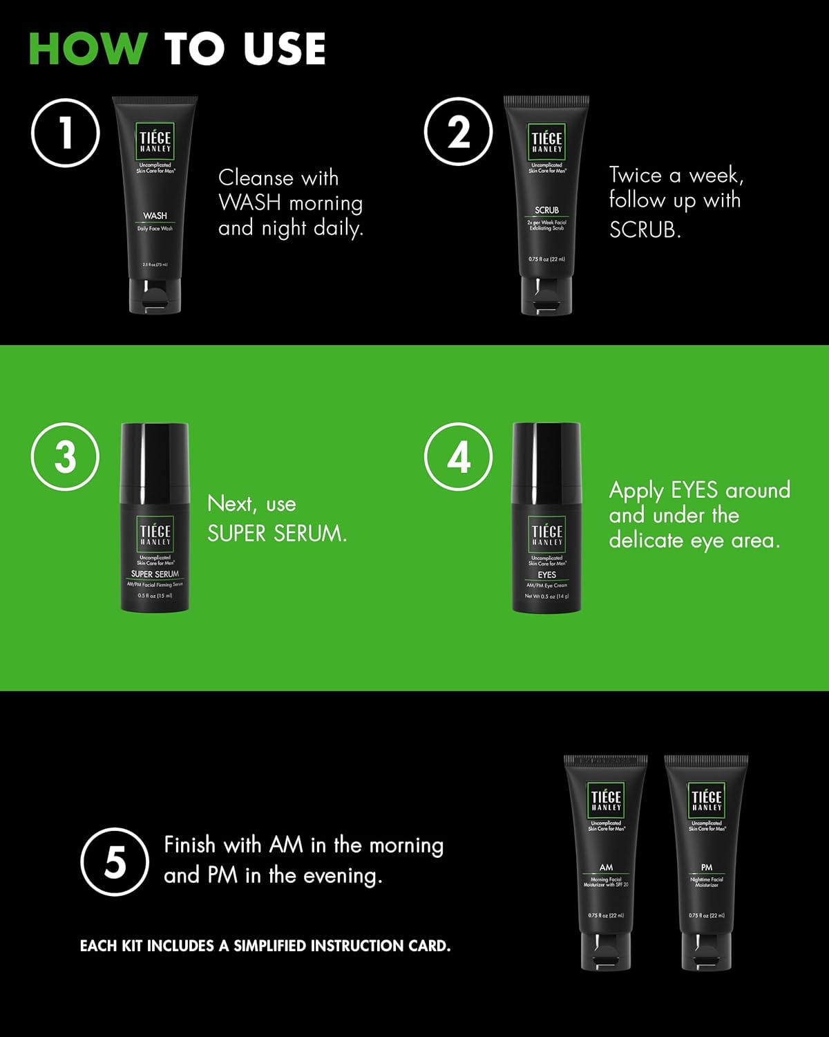 Tiege Hanley Level 3 Routine + Glycolic Pads Bundle