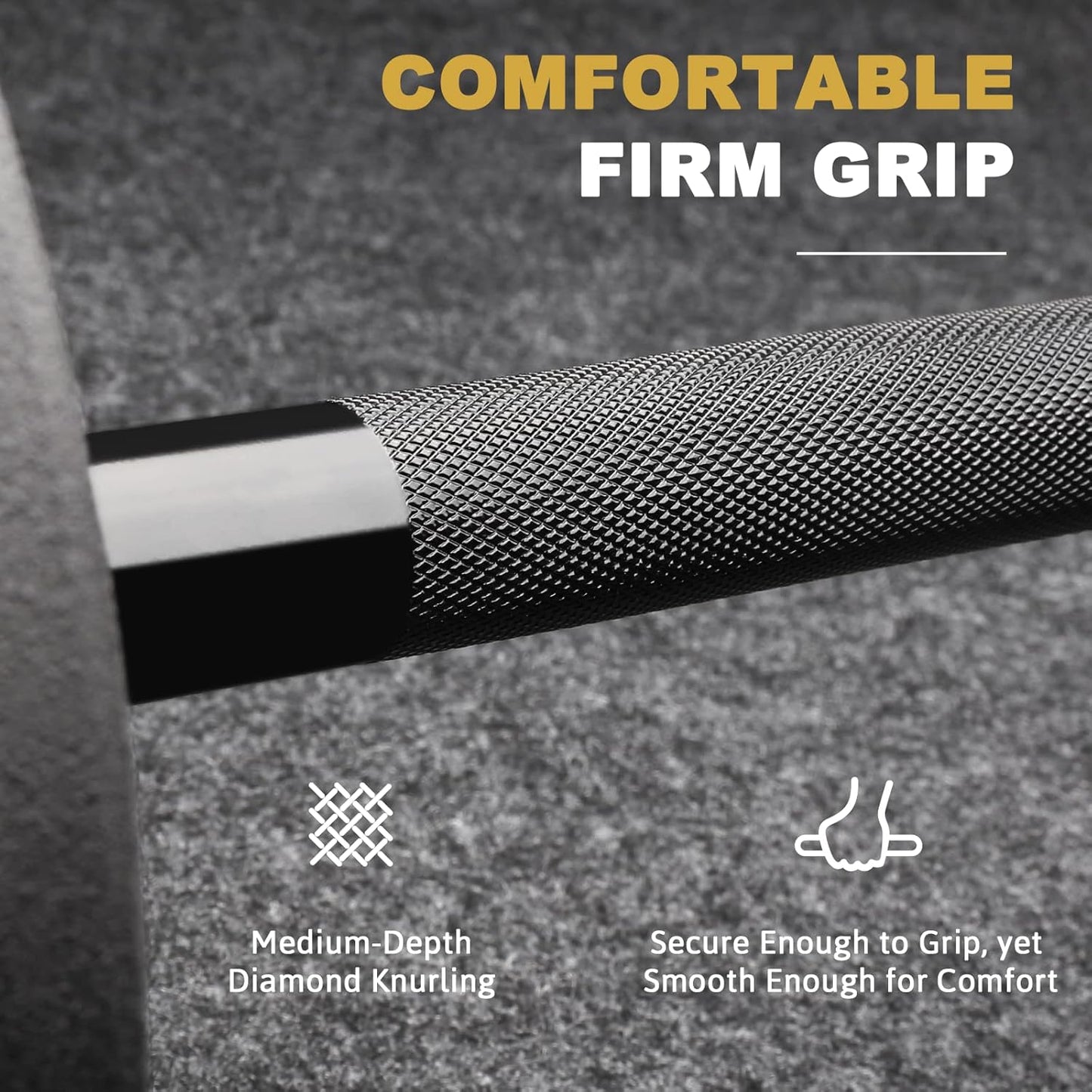 LIONSCOOL Premium 4ft/4.9ft/6ft Barbell for Strength Training and Olympic Weightlifting, 2 Inch Bar for Squats, Curls, Deadlifts, Presses, Hip Thrusts, 350lbs/500lbs/700lbs Weight Capacity