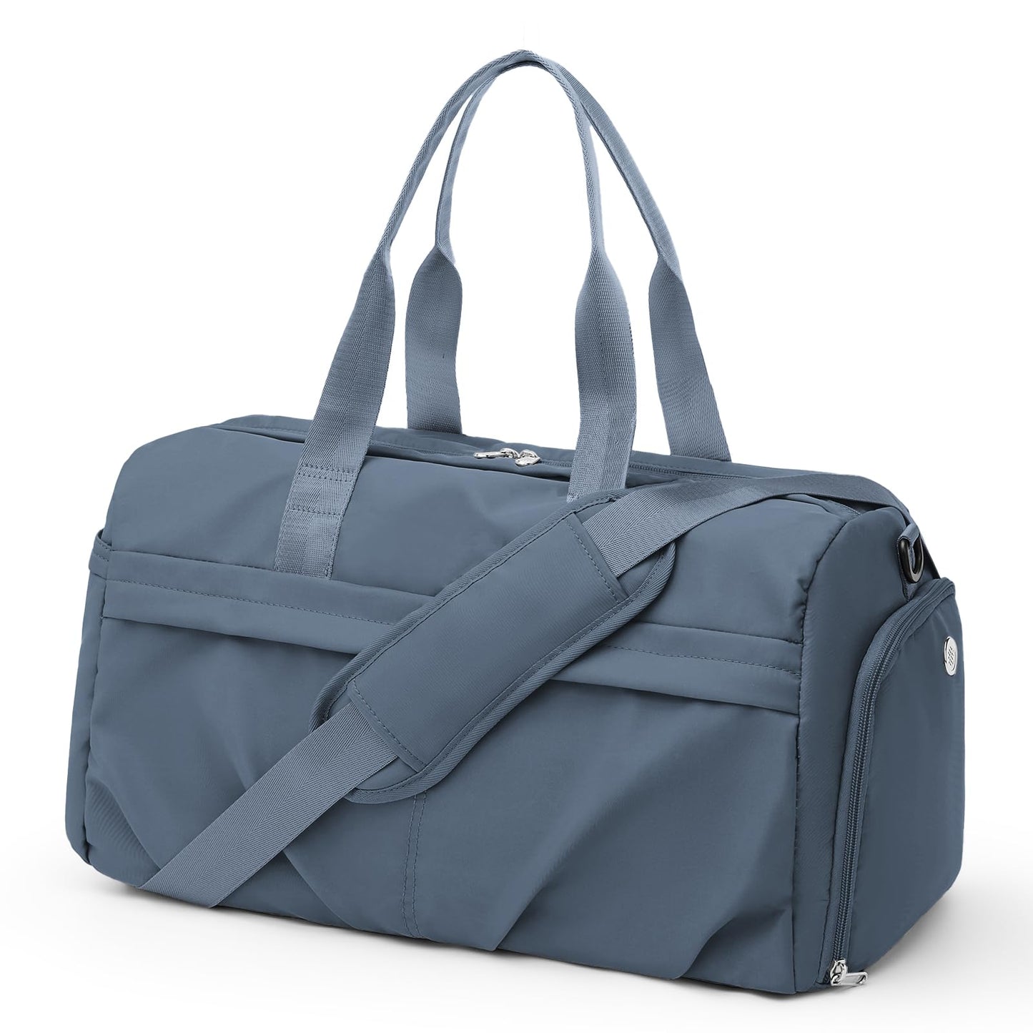 Gym Bag for Women Men with Shoe Compartment, Sport Duffel Bag, Waterproof Travel Weekender Overnight Carry on Bag for Yoga with Trolley Sleeve, Green