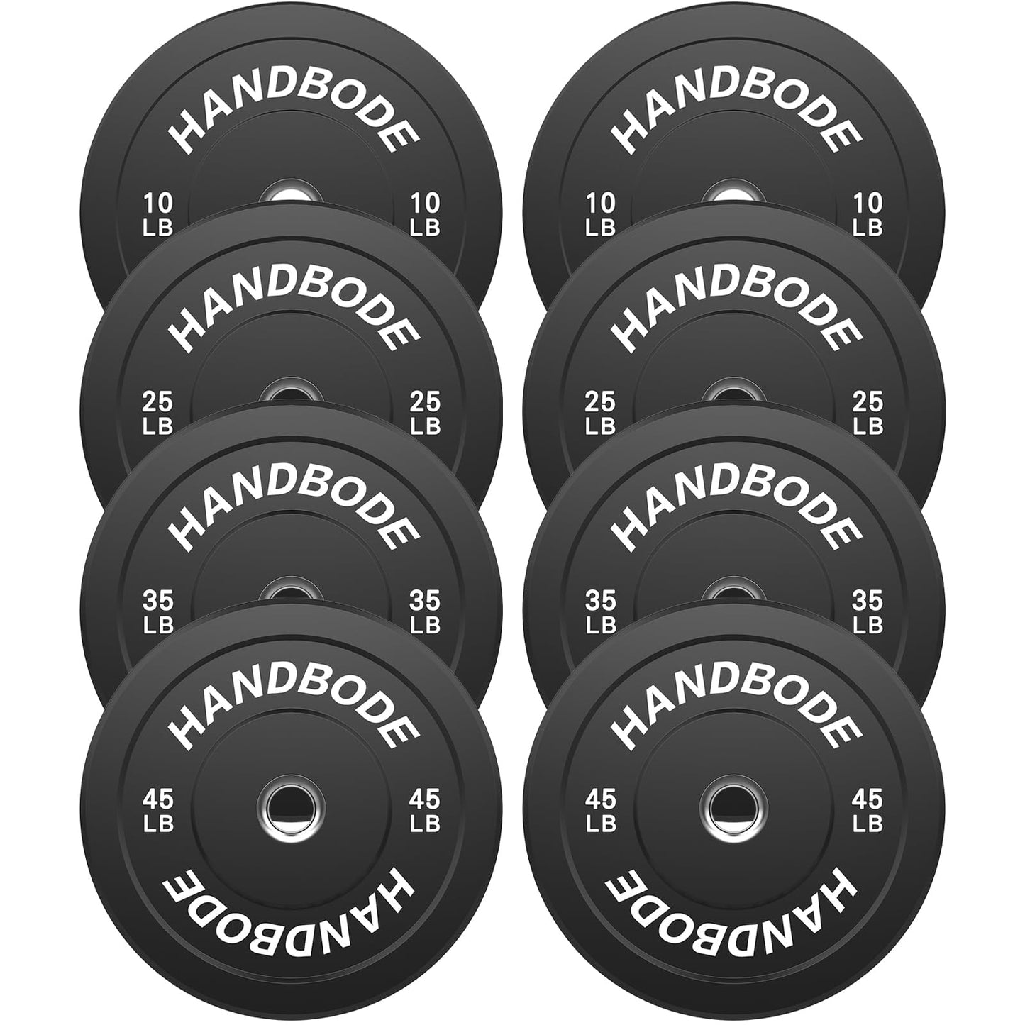 Colored Bumper Weight Plates Olympic Weight Plate Set 2-Inch, 10/15/20/25/35/45/55 lb Barbell Weight Plates Set for Home Gym, Rubber Strength Training Weights Plates for Weight Lifting