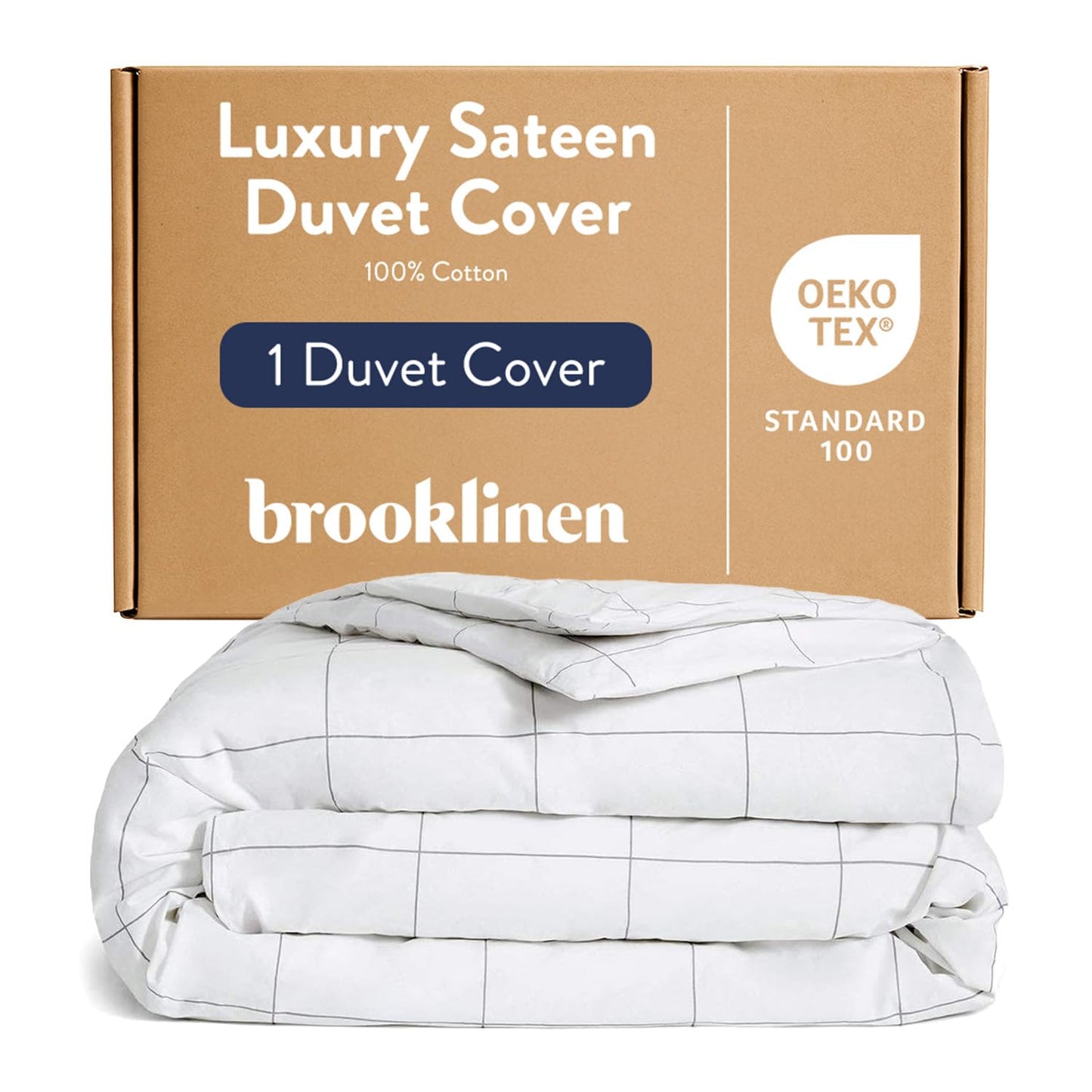 Brooklinen Luxury Sateen Duvet Cover - 100% Cotton, Full/Queen Size in White with Extra-Long Corner Ties and Button Closure | Best Luxury Sheets