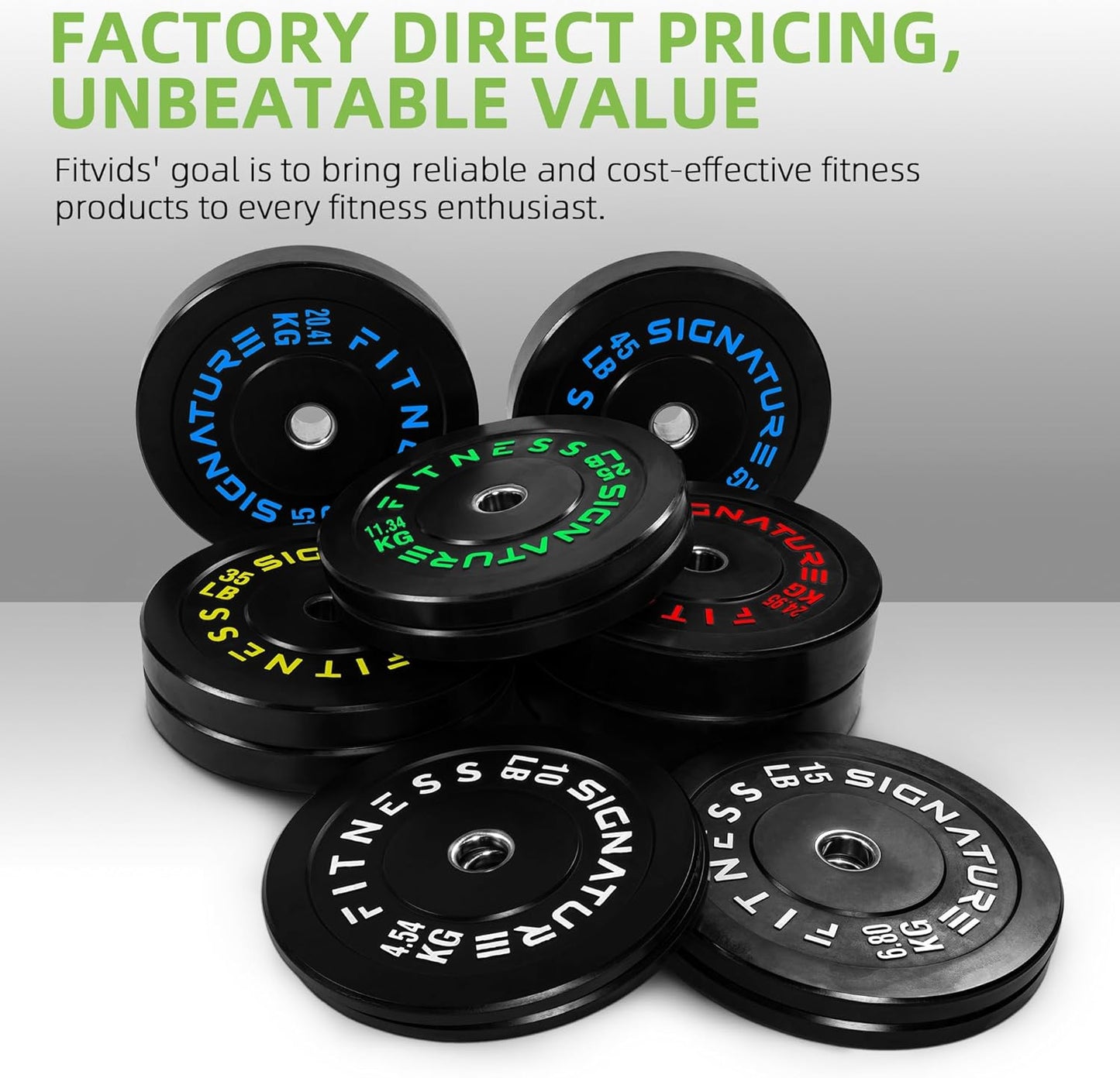Olympic Bumper Plates Set, 2" Weight Plates for Strength Training & Weightlifting