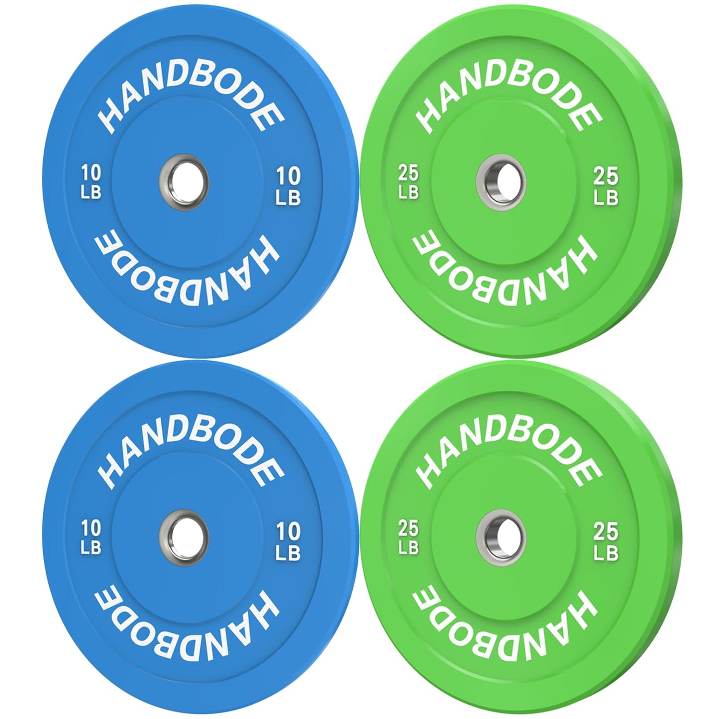 Colored Bumper Weight Plates Olympic Weight Plate Set 2-Inch, 10/15/20/25/35/45/55 lb Barbell Weight Plates Set for Home Gym, Rubber Strength Training Weights Plates for Weight Lifting