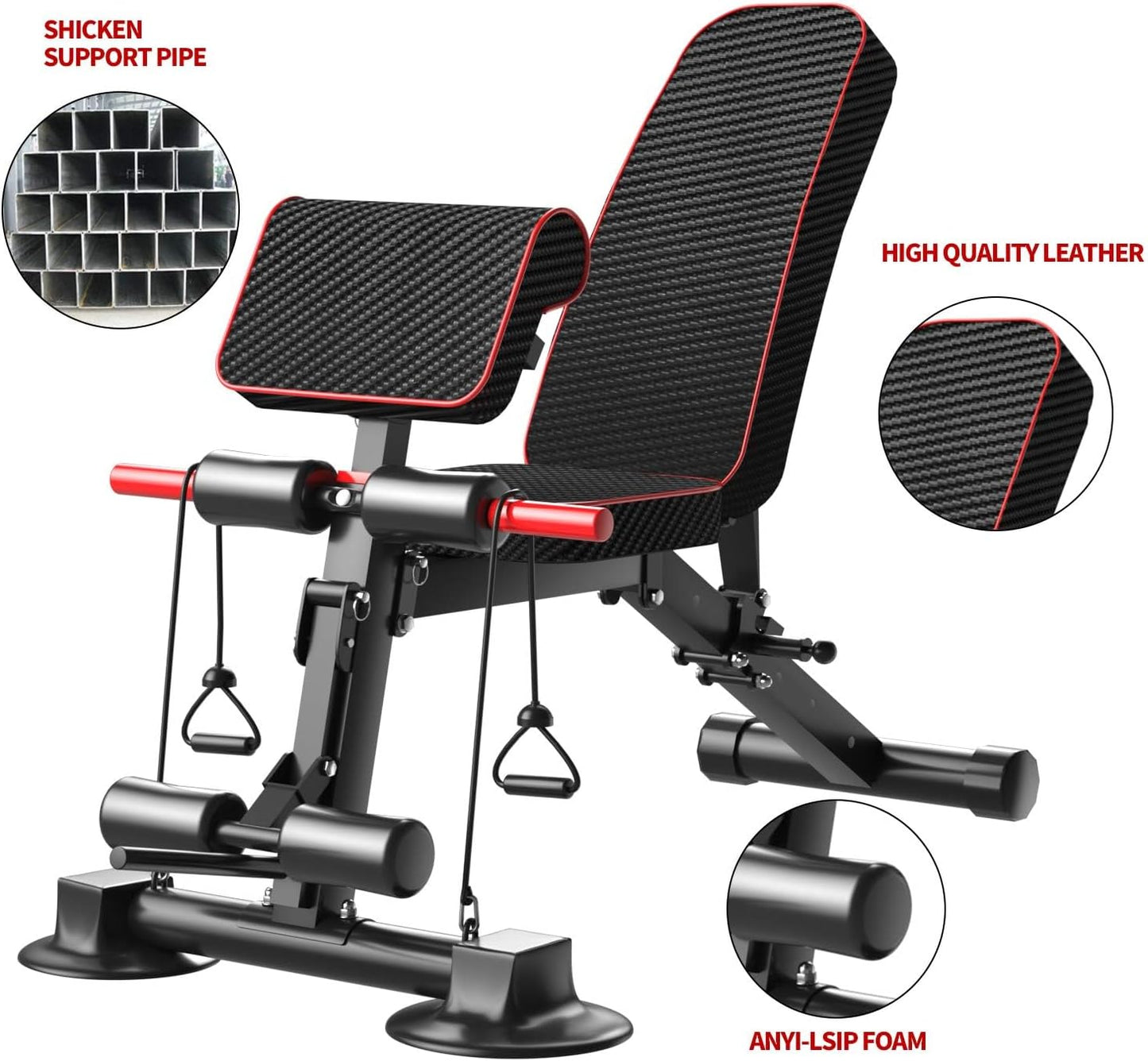 Adjustable Weight Bench - Utility workout Benches for Exercise, Free Installation Design for Portable Fitness Strength Training Equipment at Home Gym