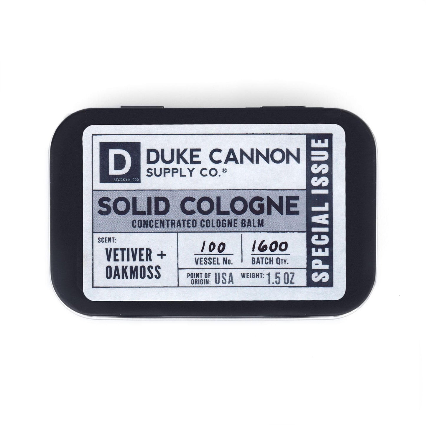 Duke Cannon Solid Cologne - Old Glory Premium Concentrated Cologne Balm, Fresh Tobacco, Amber, and Leather Scent, 1.5 oz. Travel Tin