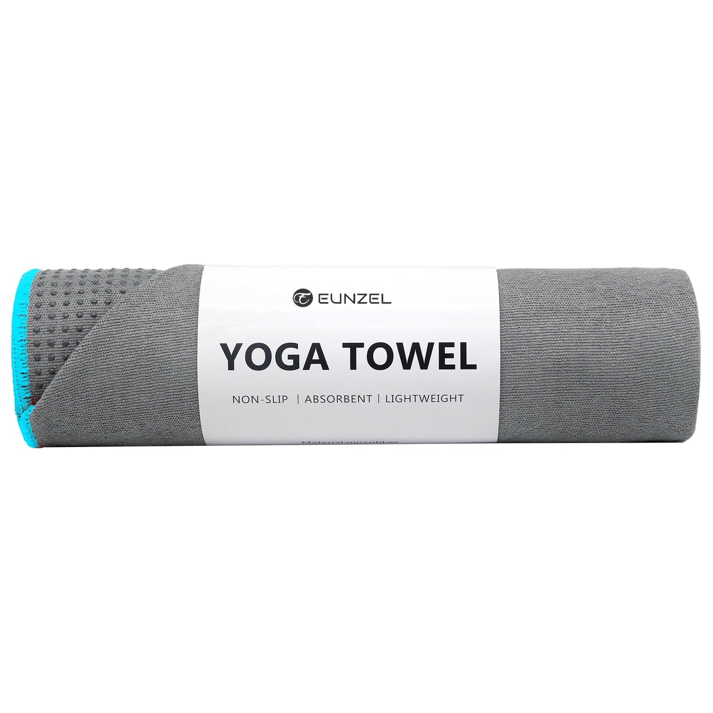 Eunzel Hot Yoga Towel - Microfiber Non Slip Yoga Mat Towel with Grip Dot Sweat Absorbent Towel for Hot Yoga, Pilates and Fitness 72" x 24", Dark Cyan/Orange