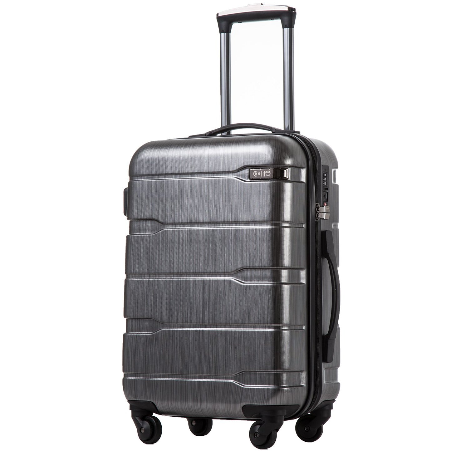 Coolife Luggage Expandable 3 Piece Sets PC+ABS Spinner Suitcase 20 inch 24 inch 28 inch (white, 3 piece set)