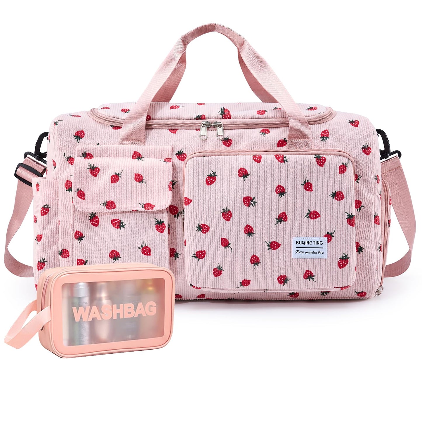 Small Gym Bag for Women, Travel Duffle Bag Carry On Weekender Bag with Shoe Compartment