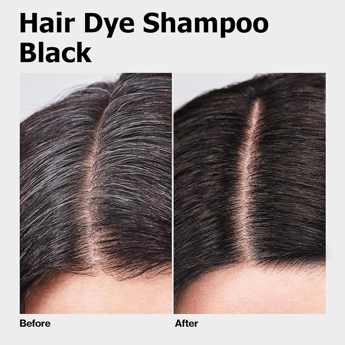 Black Long-Lasting & Natural Hair Color Shampoo - 3 in 1 for Gray Coverage, Instant Effect in Minutes for Men & Women, 16.9 Fl Oz