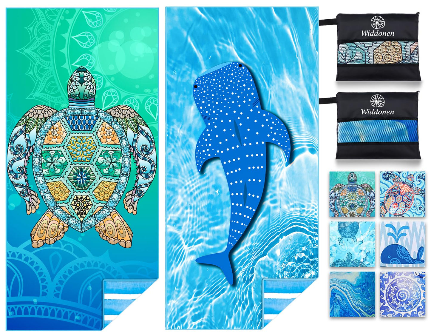 Microfiber Thin Lightweight Beach Towel Sand Free Quick Dry Absorbent Compact Towels for Swimming Pool Camping Beach Accessories Large Easy Pack Travel Things for Vacation Essentials Adult Gift