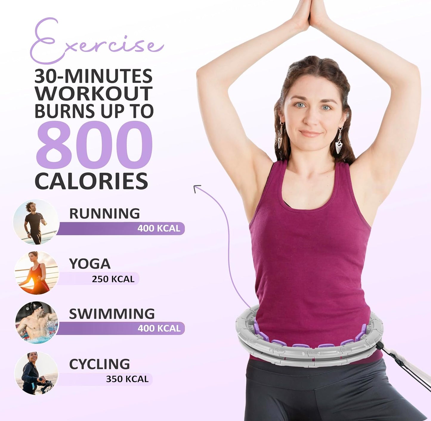 Experience Fitness Excellence with Our Infinity Hoop Plus Size – Weighted Hula Hoop for Weight Loss – Hula Hoop Exercise Ring with ABS and Quality Wheels – for All The Sizes and Levels
