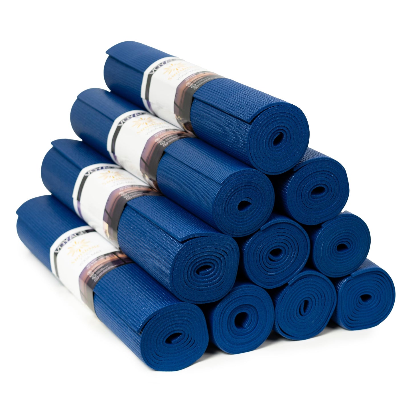Sunshine Yoga Voyage Yoga Mat, 10 Pack, 72" x 24" Professional Studio and Gym Bulk Yoga Mats, 5mm Thick, Durable, Anti-Tear, Non Slip Fitness and Exercise Mats