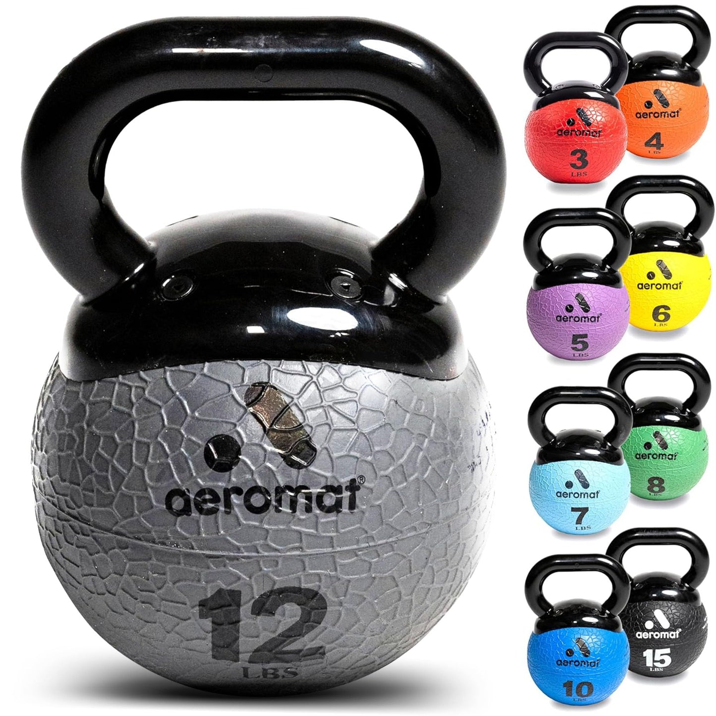Aeromat Elite Mini Kettlebell Medicine Ball - Kettlebell Weight Balls for Exercise, Weighted Exercise Ball, Strength Training Kettlebells