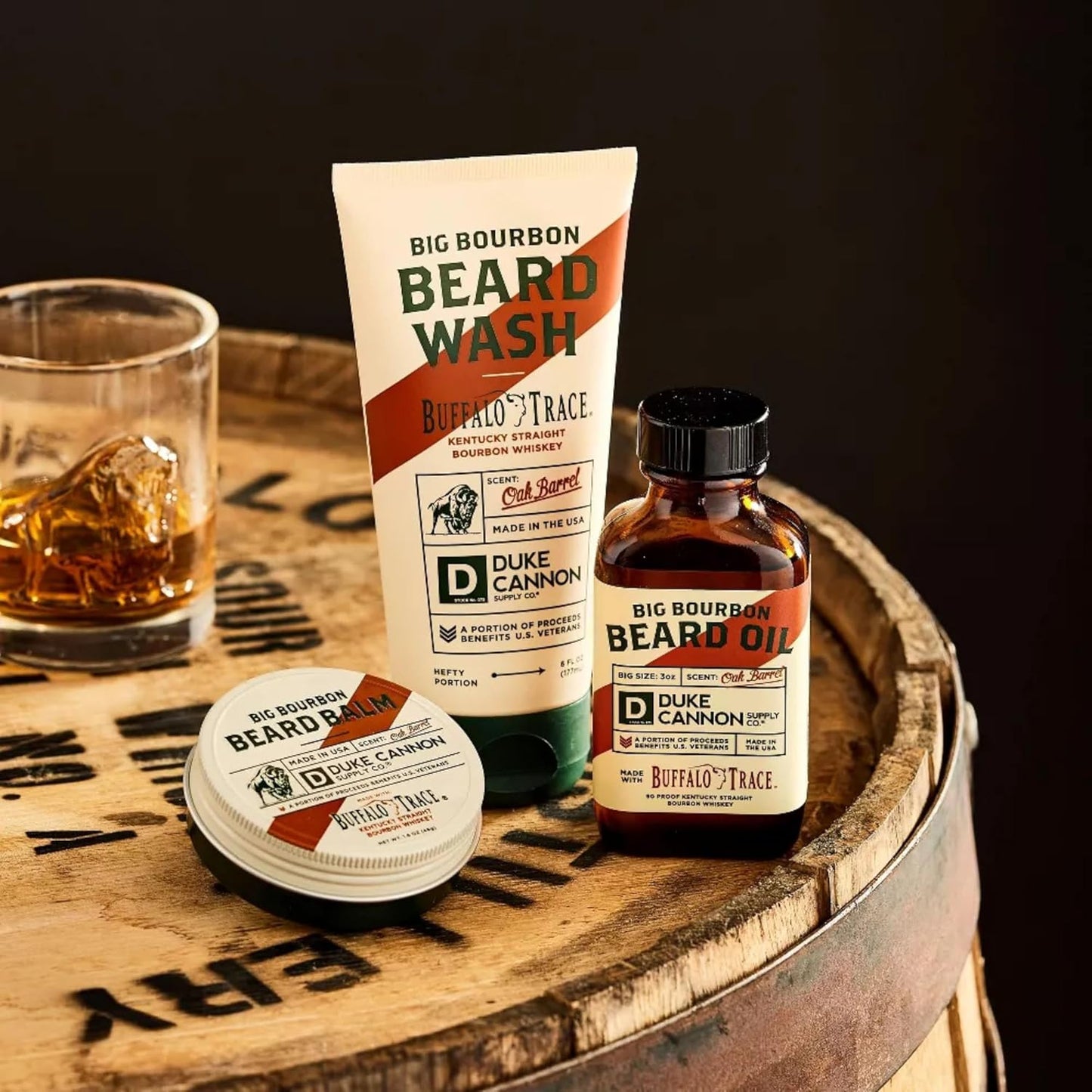 Duke Cannon Supply Co. Big Bourbon Beard Wash - Oak Barrel Scent, Strengthen, Rejuvenate, Soften and Condition (Pack of 3-6 Fl Oz.)
