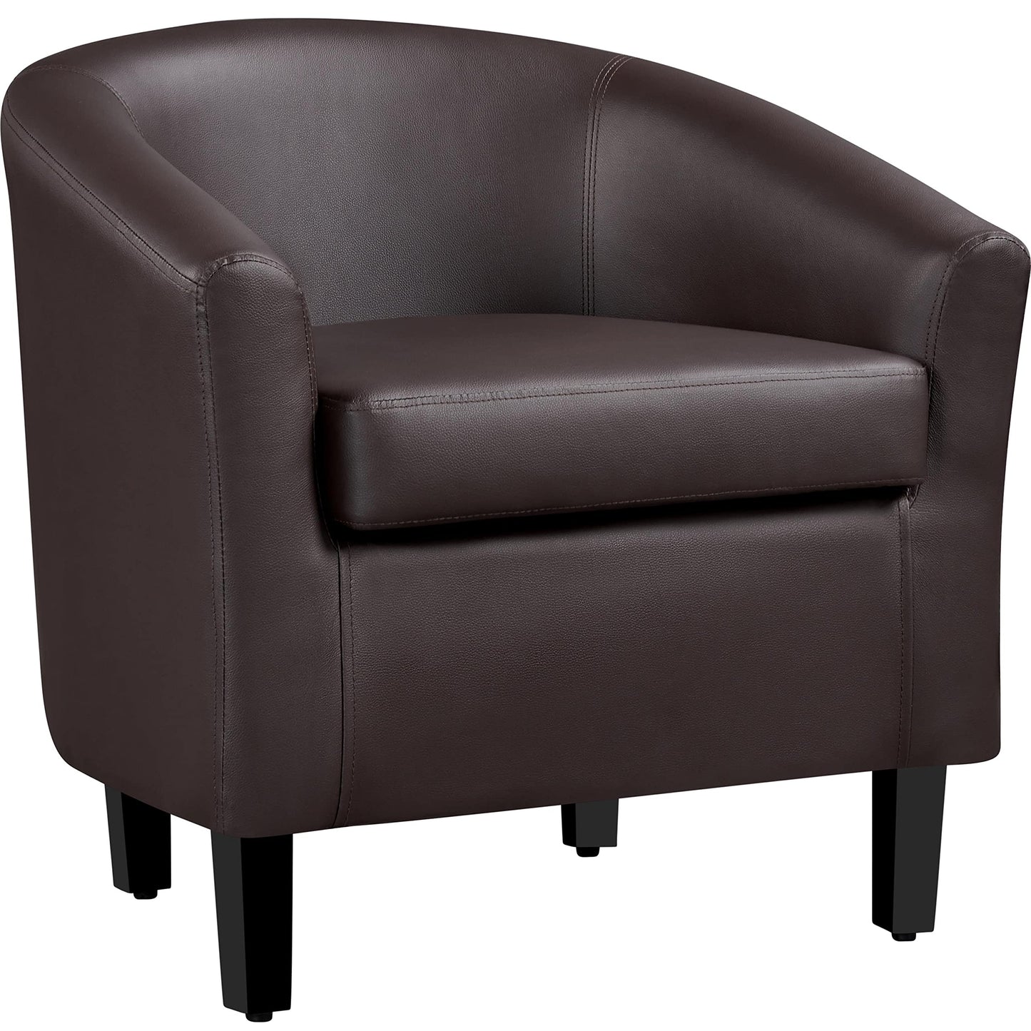 Yaheetech Barrel Chairs Set of 2, Faux Leather Club Armchairs, PU Leather Accent Chairs with Soft Padded Seat for Living Room Bedroom Waiting Reading Room, Black
