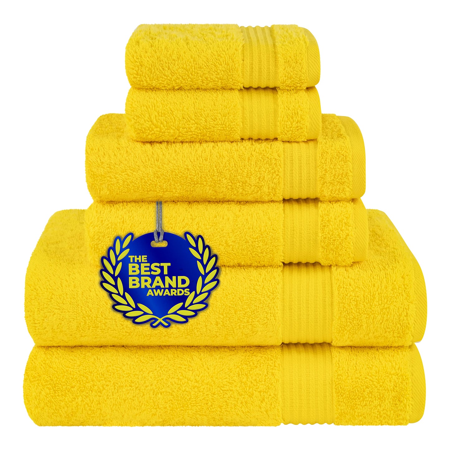 Cotton Paradise 6 Piece Towel Set, 100% Cotton Soft Absorbent Turkish Towels for Bathroom, 2 Bath Towels 2 Hand Towels 2 Washcloths, Coral Towel Set