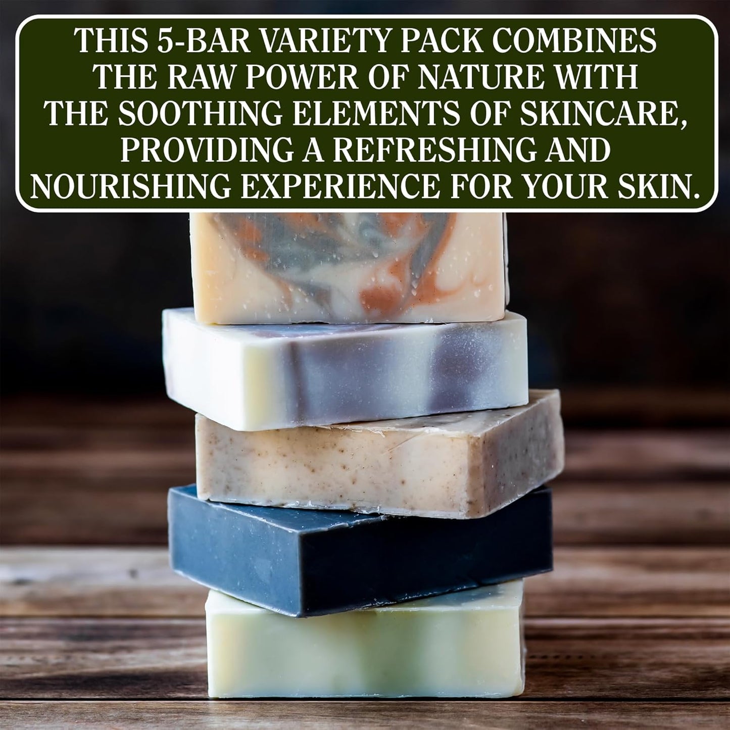 Compass Soap Natural Soap for Men | Skin-Friendly & Chemical-Free Hand Made Soap Bar Gift Set | Best Exfoliating and Cleansing Bar Soap for Men | 5 Oz. Variety Pack of 5