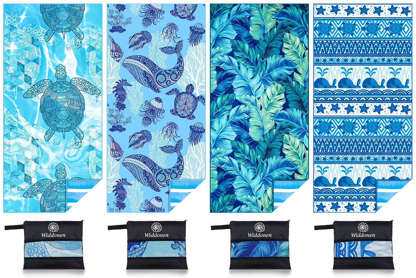 2 Pack Microfiber Lightweight Beach Towel Sand Free Quick Dry Absorbent Thin Compact Towels for Swimming Pool Camping Beach Accessories Large Easy Pack Travel Things for Vacation Essentials Gift