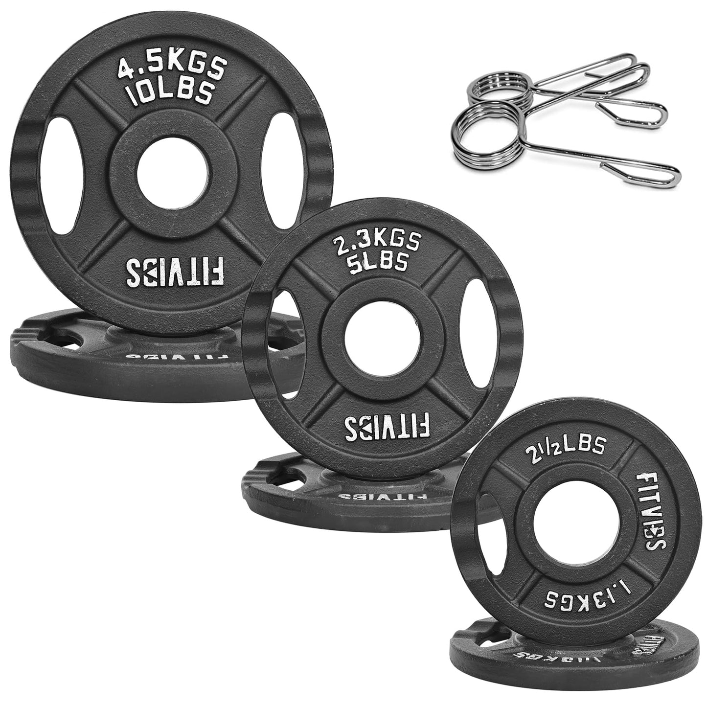 2-Inch Olympic Cast Iron Plate Weight Plate for Strength Training and Weightlifting, Multiple Sizes